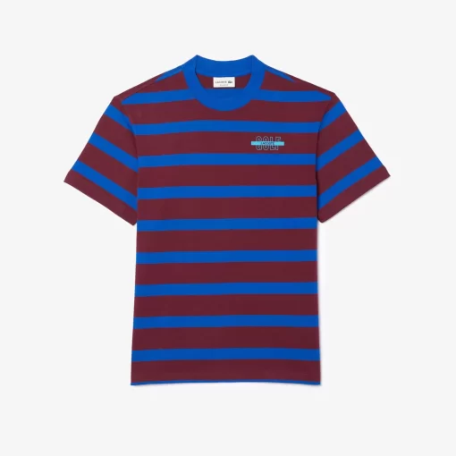 Lacoste T-Shirts-Striped 3D Print Cotton T-Shirt