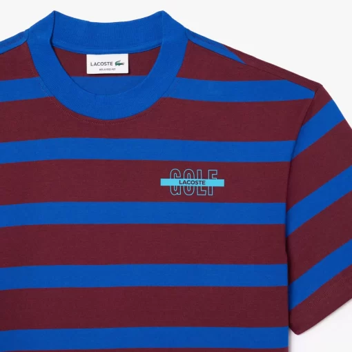 Lacoste T-Shirts-Striped 3D Print Cotton T-Shirt