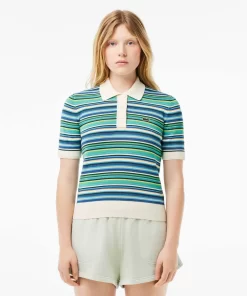 Lacoste Knitwear-Striped Cotton Jacquard Polo Shirt