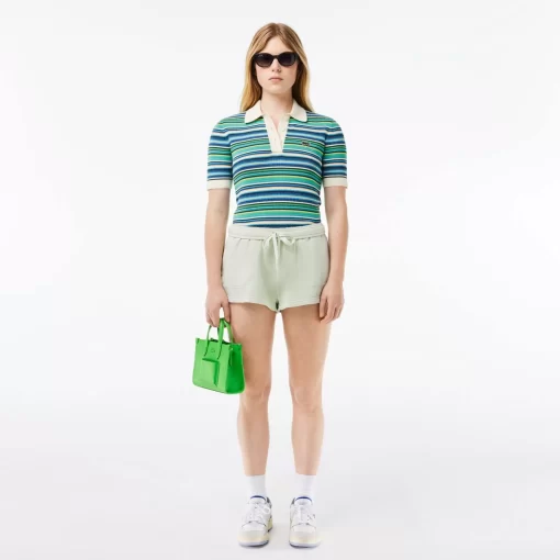 Lacoste Knitwear-Striped Cotton Jacquard Polo Shirt