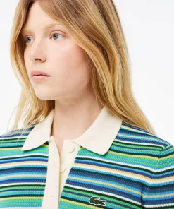 Lacoste Knitwear-Striped Cotton Jacquard Polo Shirt