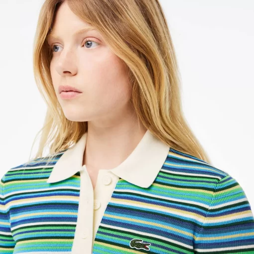 Lacoste Knitwear-Striped Cotton Jacquard Polo Shirt