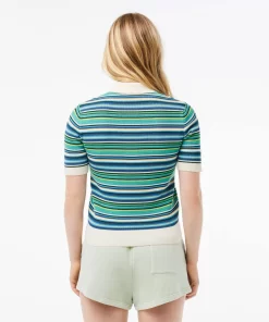 Lacoste Knitwear-Striped Cotton Jacquard Polo Shirt