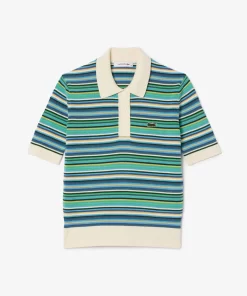 Lacoste Knitwear-Striped Cotton Jacquard Polo Shirt