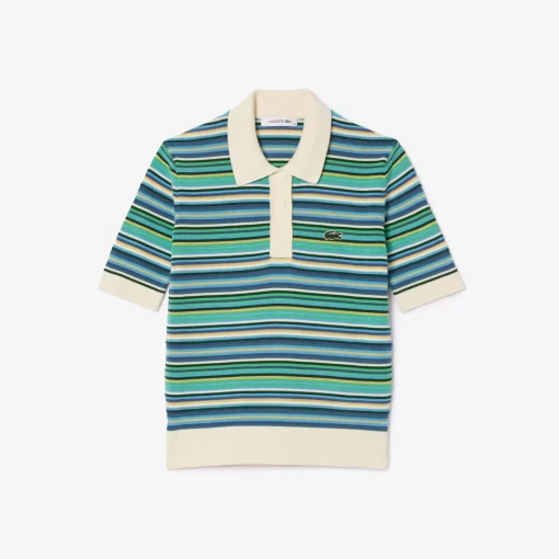 Lacoste Knitwear-Striped Cotton Jacquard Polo Shirt