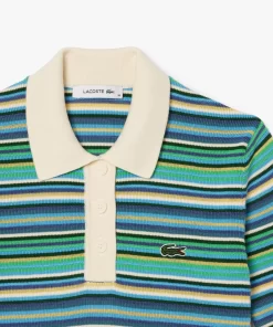 Lacoste Knitwear-Striped Cotton Jacquard Polo Shirt