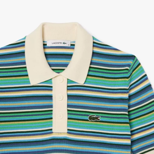 Lacoste Knitwear-Striped Cotton Jacquard Polo Shirt