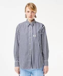 Lacoste Shirts & Tops-Striped Cotton Poplin Shirt