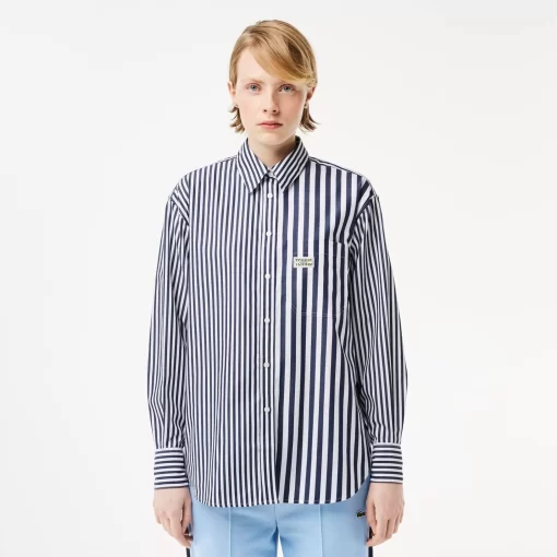 Lacoste Shirts & Tops-Striped Cotton Poplin Shirt