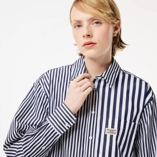 Lacoste Shirts & Tops-Striped Cotton Poplin Shirt