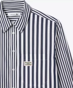 Lacoste Shirts & Tops-Striped Cotton Poplin Shirt