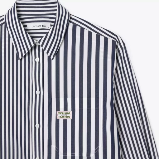 Lacoste Shirts & Tops-Striped Cotton Poplin Shirt