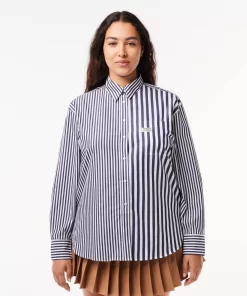 Lacoste Shirts & Tops-Striped Cotton Poplin Shirt