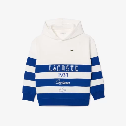 Lacoste Girl Clothing-Striped Fleece Hoodie