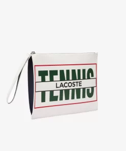 Lacoste Wallets & Small Leather Goods-Tennis Print Coated Canvas Clutch