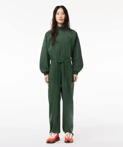 Lacoste Dresses & Skirts-Textured, Belted Zip Neck Jumpsuit