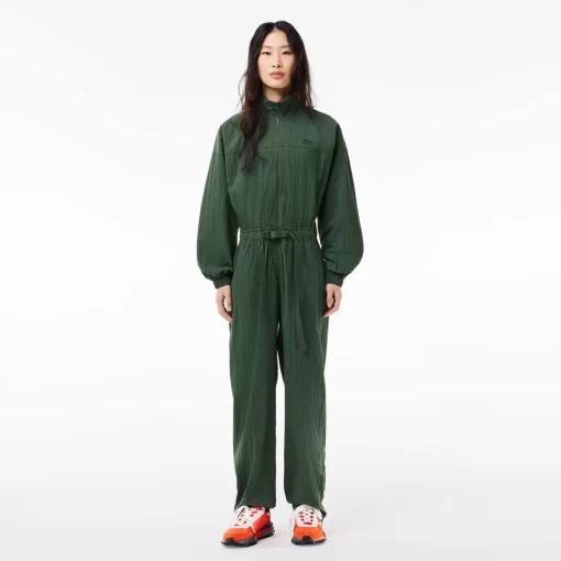 Lacoste Dresses & Skirts-Textured, Belted Zip Neck Jumpsuit