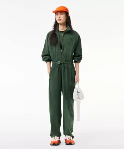 Lacoste Dresses & Skirts-Textured, Belted Zip Neck Jumpsuit