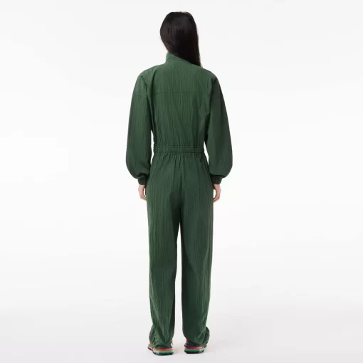 Lacoste Dresses & Skirts-Textured, Belted Zip Neck Jumpsuit