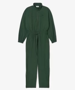 Lacoste Dresses & Skirts-Textured, Belted Zip Neck Jumpsuit