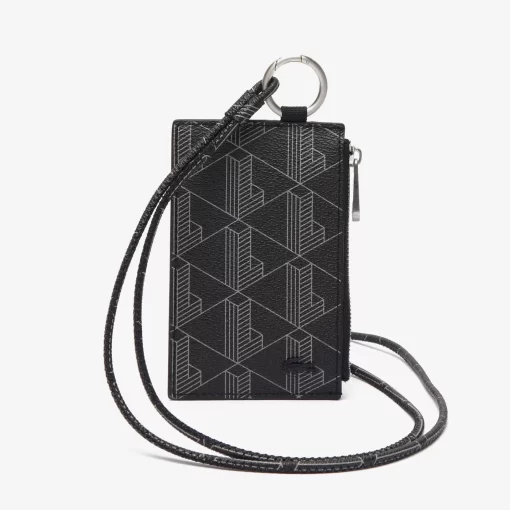 Lacoste Wallets & Small Leather Goods-The Blend Grained Monogram Print Card Holder