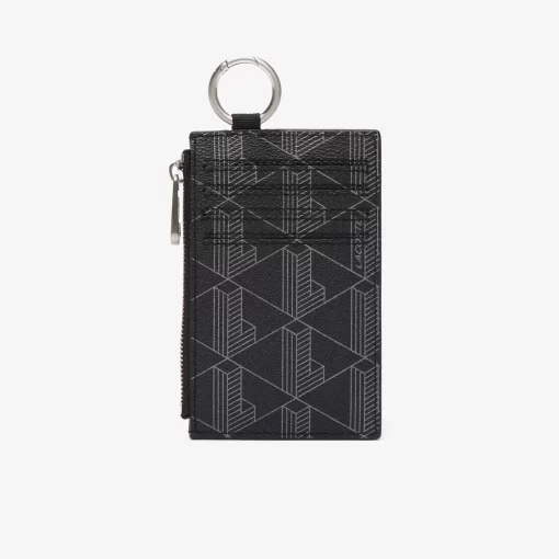 Lacoste Wallets & Small Leather Goods-The Blend Grained Monogram Print Card Holder