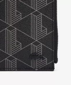 Lacoste Wallets & Small Leather Goods-The Blend Grained Monogram Print Card Holder