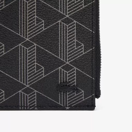 Lacoste Wallets & Small Leather Goods-The Blend Grained Monogram Print Card Holder