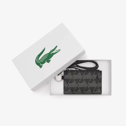 Lacoste Wallets & Small Leather Goods-The Blend Grained Monogram Print Card Holder