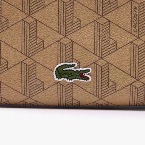 Lacoste Vertical Bags-The Blend Monogram Print Slimline Shoulder Bag