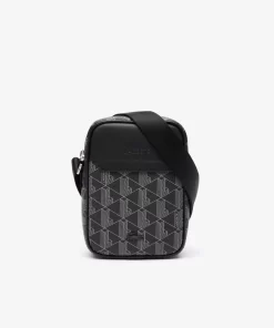 Lacoste Vertical Bags-The Blend Monogram Print Vertical Shoulder Bag