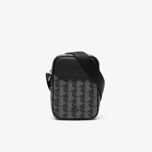 Lacoste Vertical Bags-The Blend Monogram Print Vertical Shoulder Bag