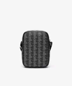 Lacoste Vertical Bags-The Blend Monogram Print Vertical Shoulder Bag