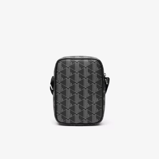 Lacoste Vertical Bags-The Blend Monogram Print Vertical Shoulder Bag