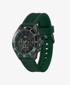 Lacoste Watches-Tiebreaker Chrono Watch - Black With Green Silicone Strap