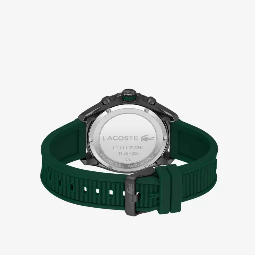 Lacoste Watches-Tiebreaker Chrono Watch - Black With Green Silicone Strap