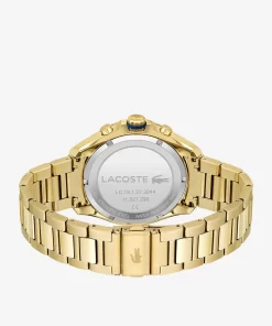 Lacoste Watches-Tiebreaker Chrono Watch - Blue With Gold Plated Bracelet