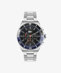 Lacoste Watches-Tiebreaker Chrono Watch -Black With Stainless Steel Bracelet