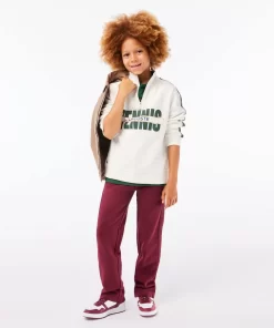 Lacoste Girl Clothing-Trucker Neck Printed Cotton Sweatshirt