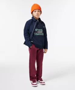 Lacoste Girl Clothing-Trucker Neck Printed Cotton Sweatshirt