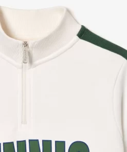 Lacoste Girl Clothing-Trucker Neck Printed Cotton Sweatshirt