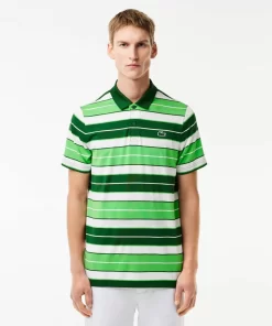 Lacoste Golf-Ultra-Dry Anti-Uv Striped Golf Polo Shirt