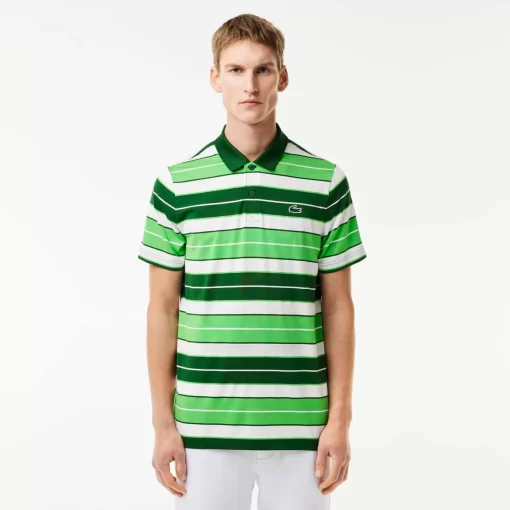 Lacoste Golf-Ultra-Dry Anti-Uv Striped Golf Polo Shirt