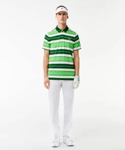 Lacoste Golf-Ultra-Dry Anti-Uv Striped Golf Polo Shirt