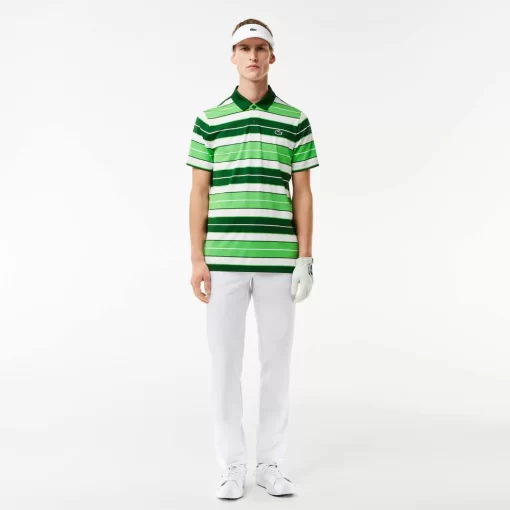 Lacoste Golf-Ultra-Dry Anti-Uv Striped Golf Polo Shirt