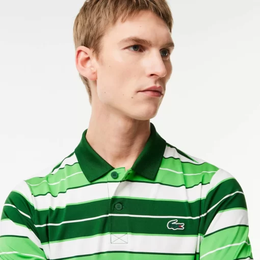 Lacoste Golf-Ultra-Dry Anti-Uv Striped Golf Polo Shirt