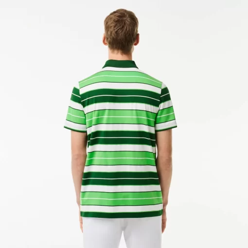 Lacoste Golf-Ultra-Dry Anti-Uv Striped Golf Polo Shirt