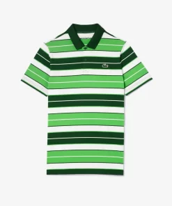 Lacoste Golf-Ultra-Dry Anti-Uv Striped Golf Polo Shirt