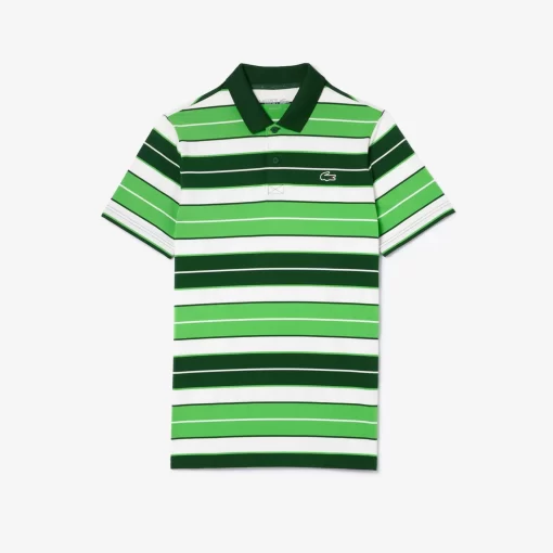 Lacoste Golf-Ultra-Dry Anti-Uv Striped Golf Polo Shirt