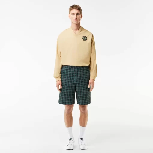 Lacoste Golf-Ultra-Dry Checked Golf Bermuda Shorts